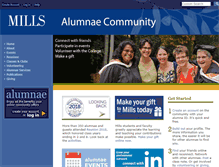 Tablet Screenshot of alumnae.mills.edu